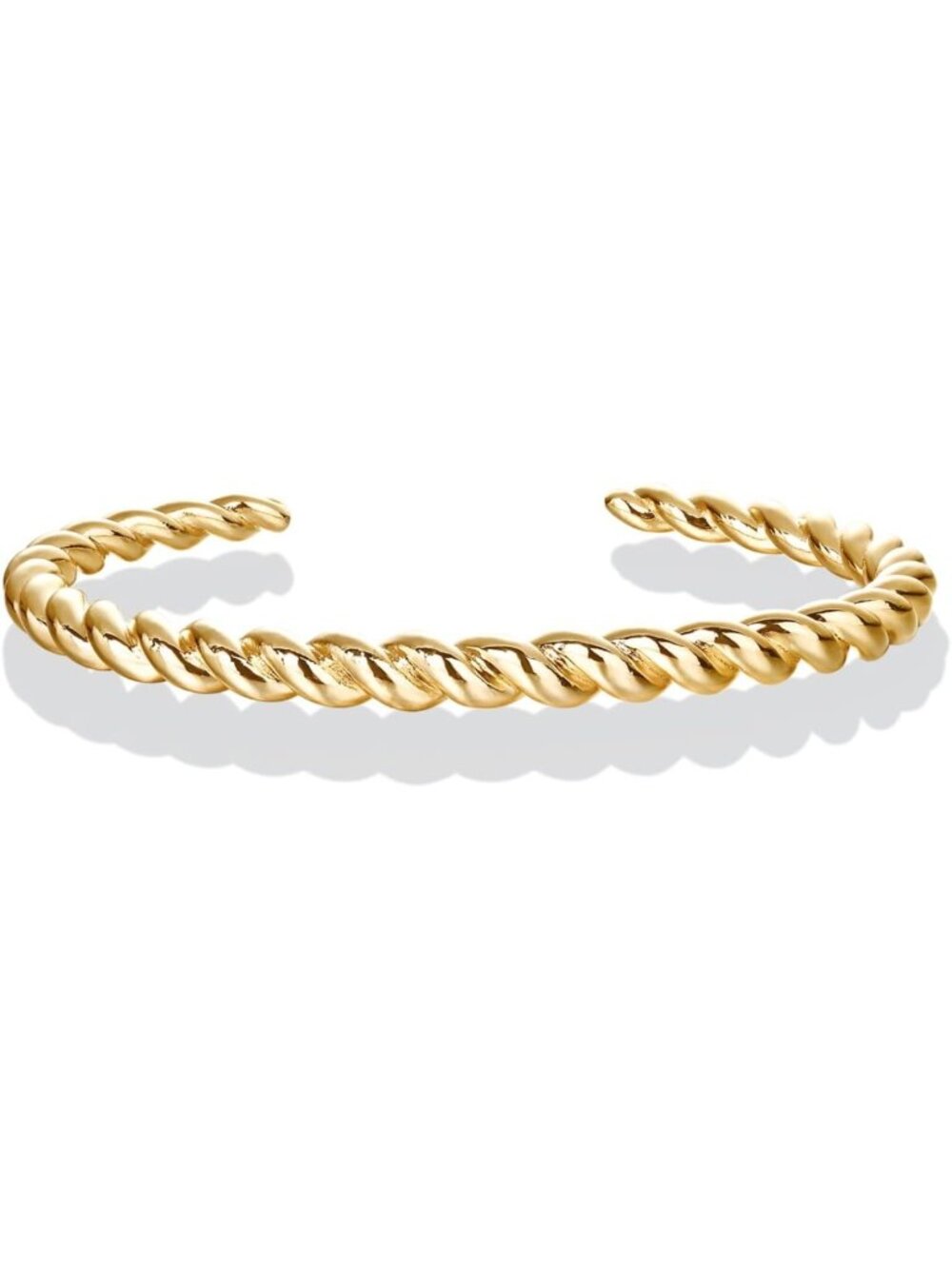 Chic 14K Gold Plated Twisted Bangle Bracelet for Women | Stylish Chunky